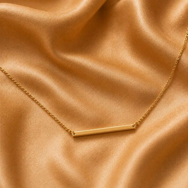 Minimalist bar pendant necklace