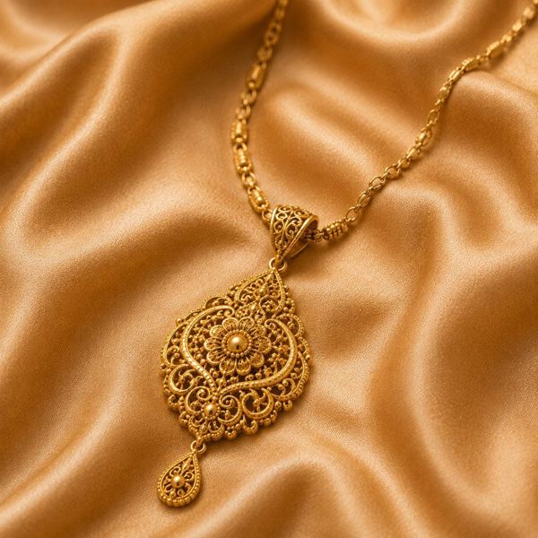 Vintage filigree pendant necklace