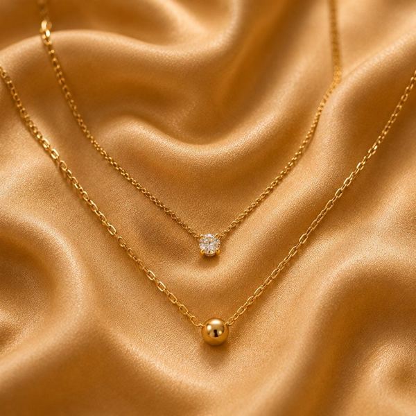 Layered two-chain necklace