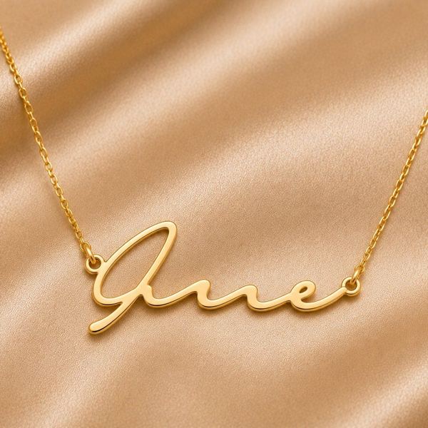 Script name necklace