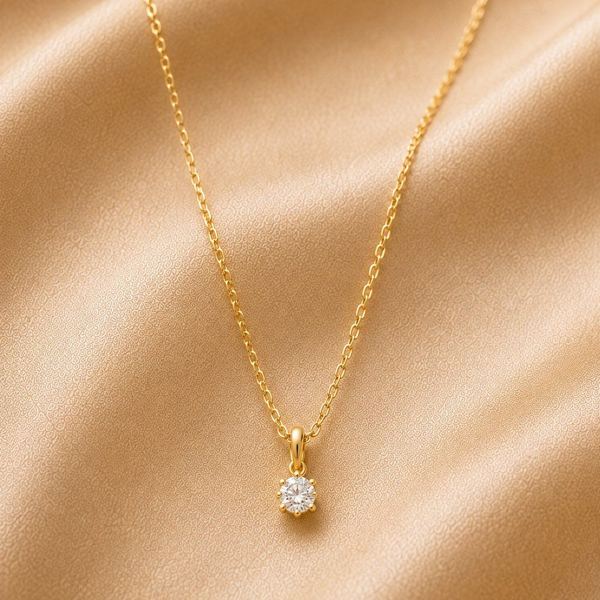 Solitaire diamond pendant necklace